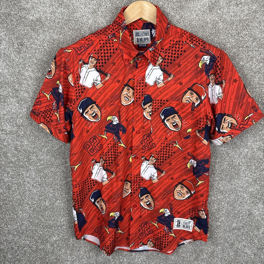 RSVLTS X MLBPA Juan Soto Short Sleeve Button Up Men's Medium Nationals‎ #22